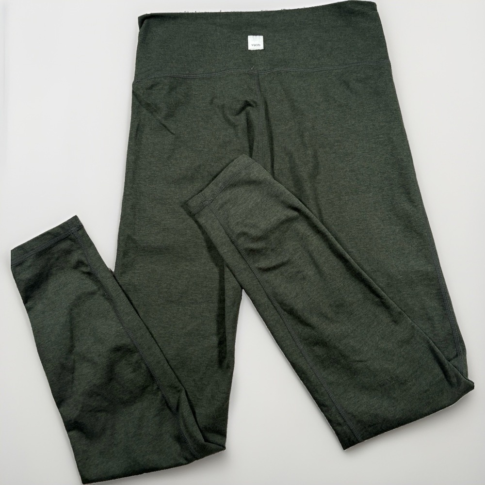 Vuori Womens Clean Elevation Leggings Medium Olive Green Heather Athletic Ankle - Picture 1 of 6
